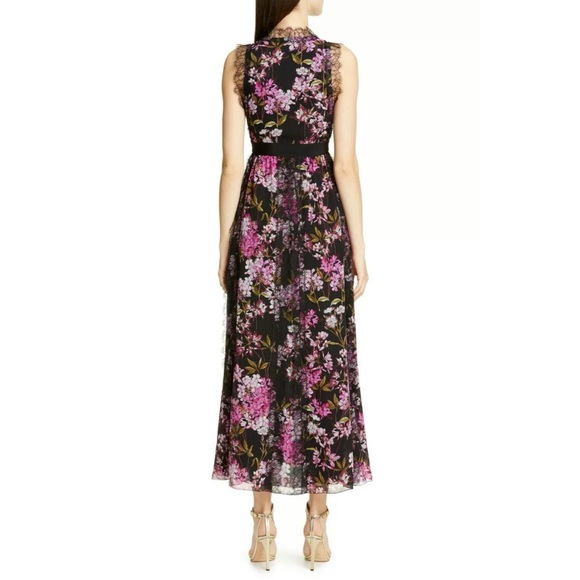 🖤 GIAMBATTISTA VALLI Floral Lace Silk Dress 44/8 - Picture 2 of 7